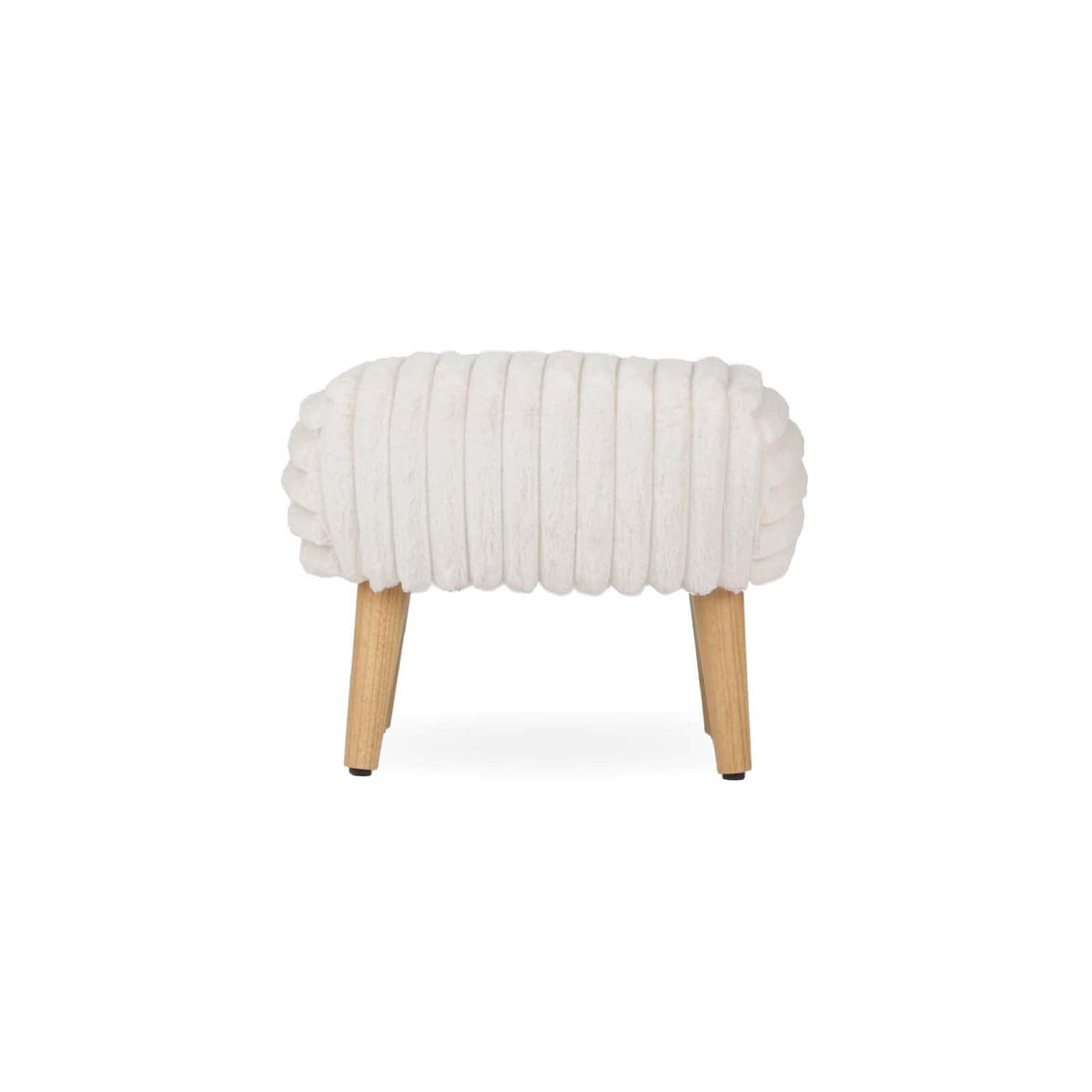 Etta Footstool - Faux Fur Cream