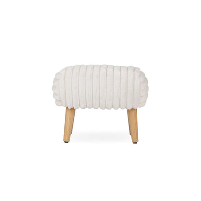 Etta Footstool - Faux Fur Cream