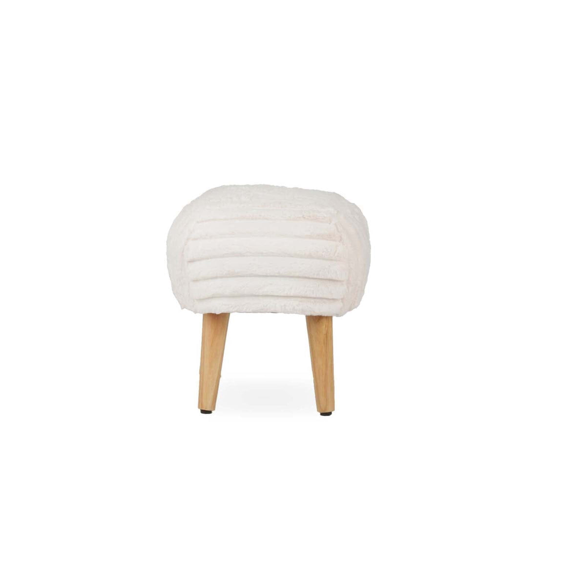 Etta Footstool - Faux Fur Cream