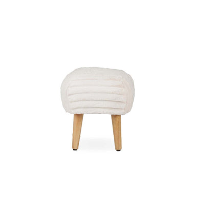 Etta Footstool - Faux Fur Cream