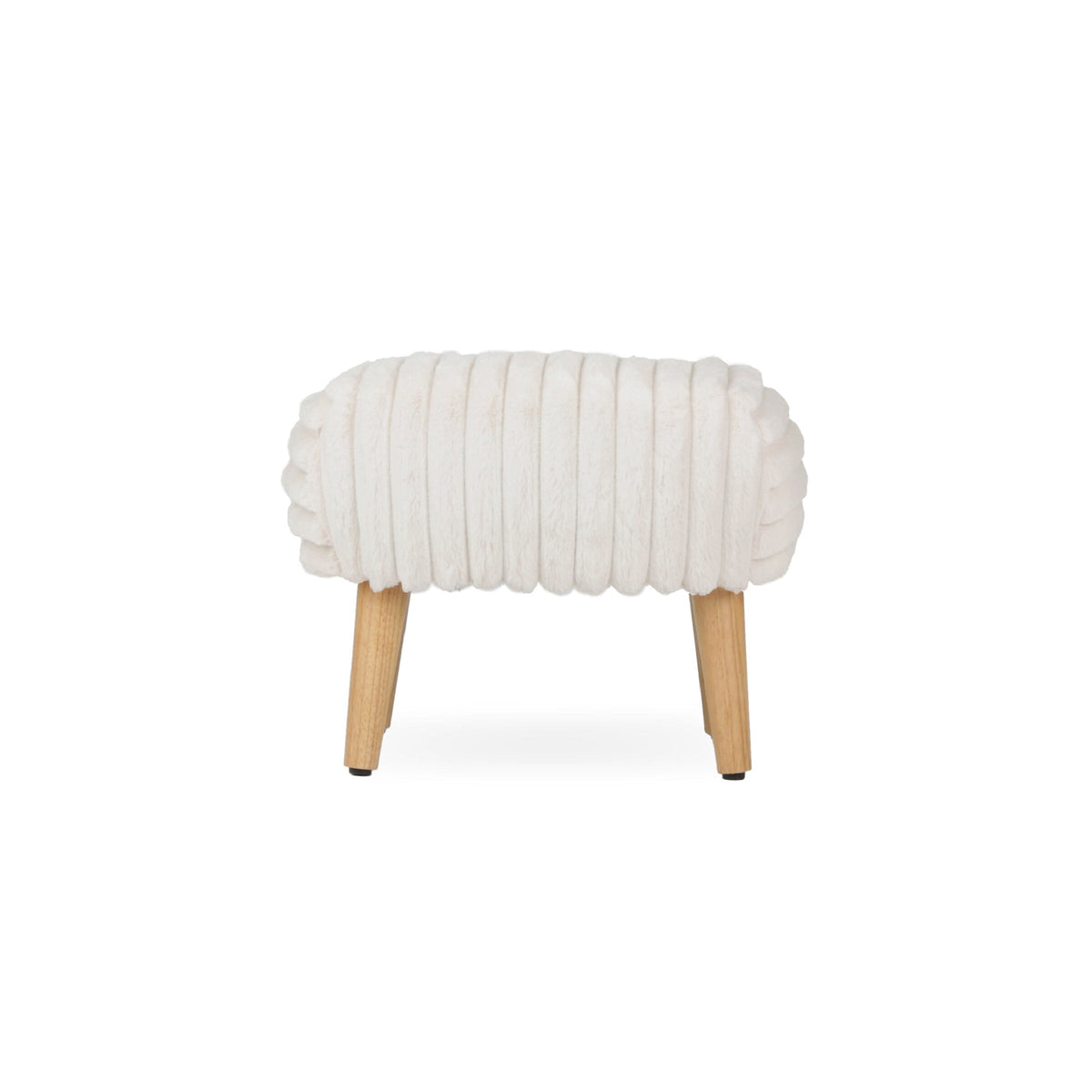 Etta Nursing Chair & Footstool - Faux Fur Cream