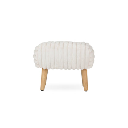 Etta Nursing Chair & Footstool - Faux Fur Cream