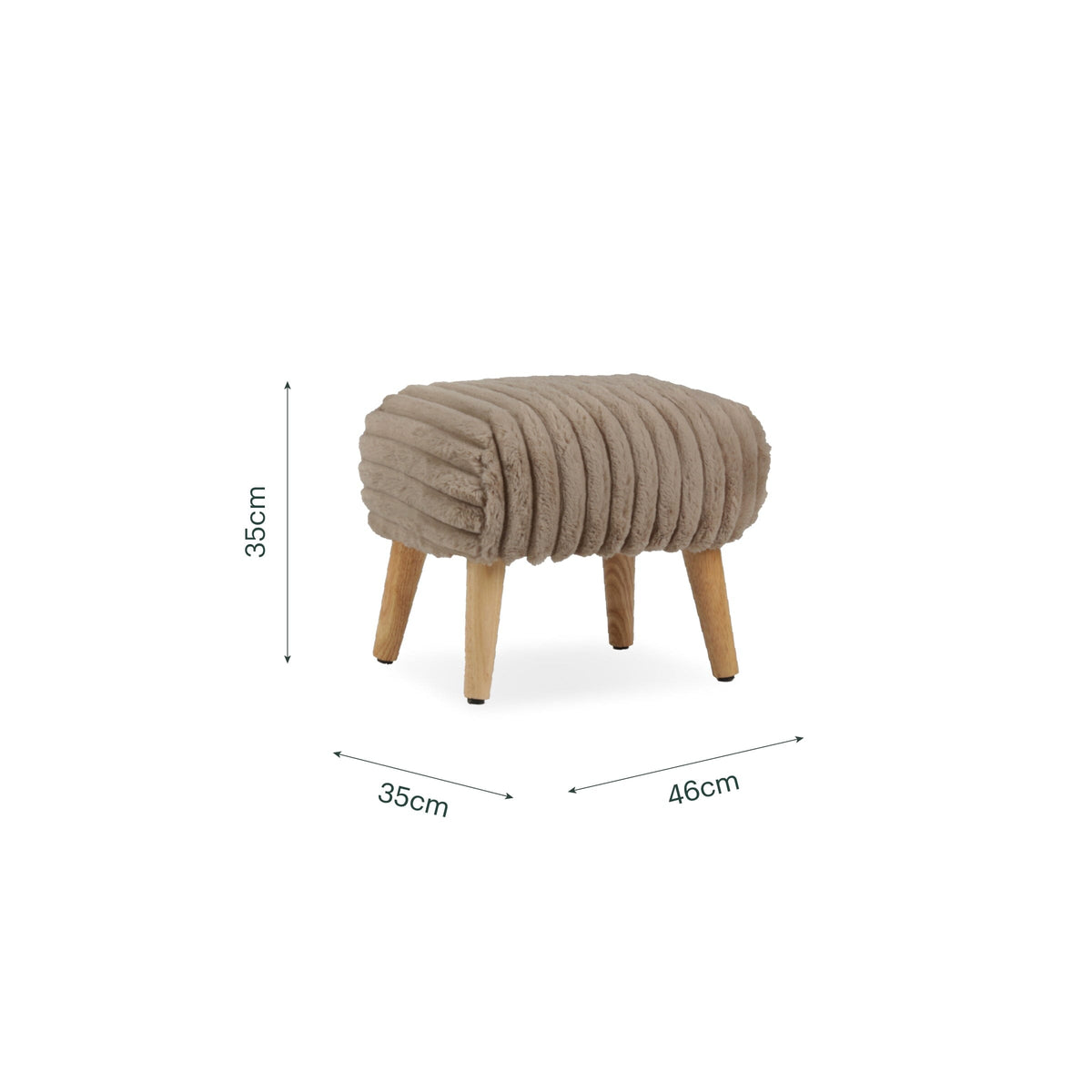 Etta Footstool - Faux Fur Mink
