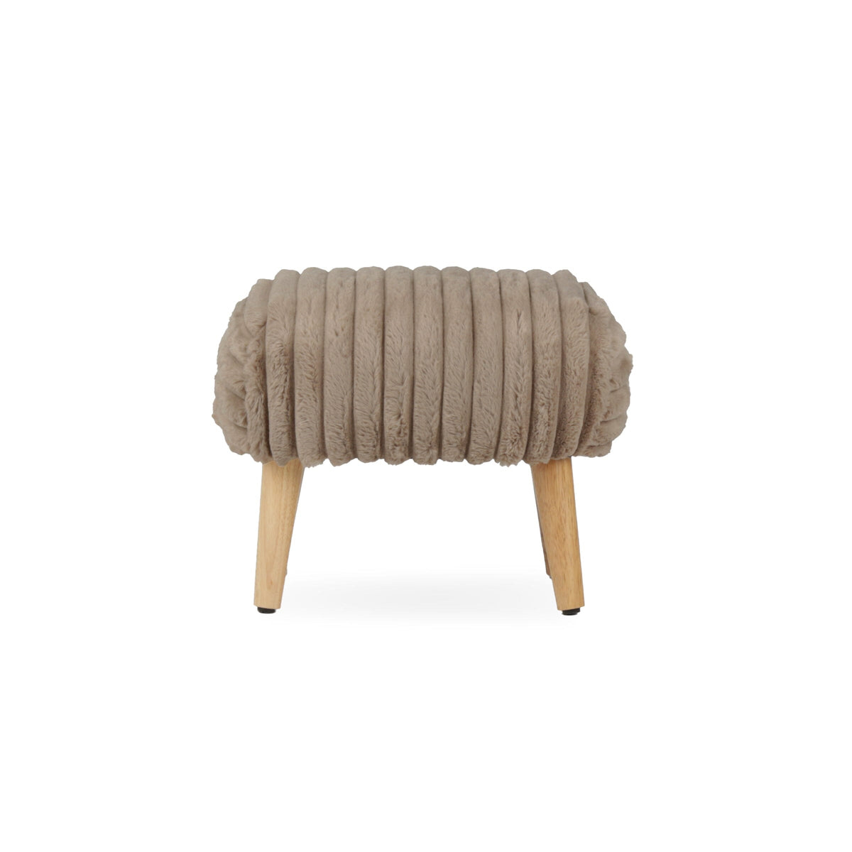 Etta Footstool - Faux Fur Mink