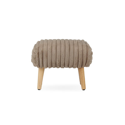 Etta Footstool - Faux Fur Mink