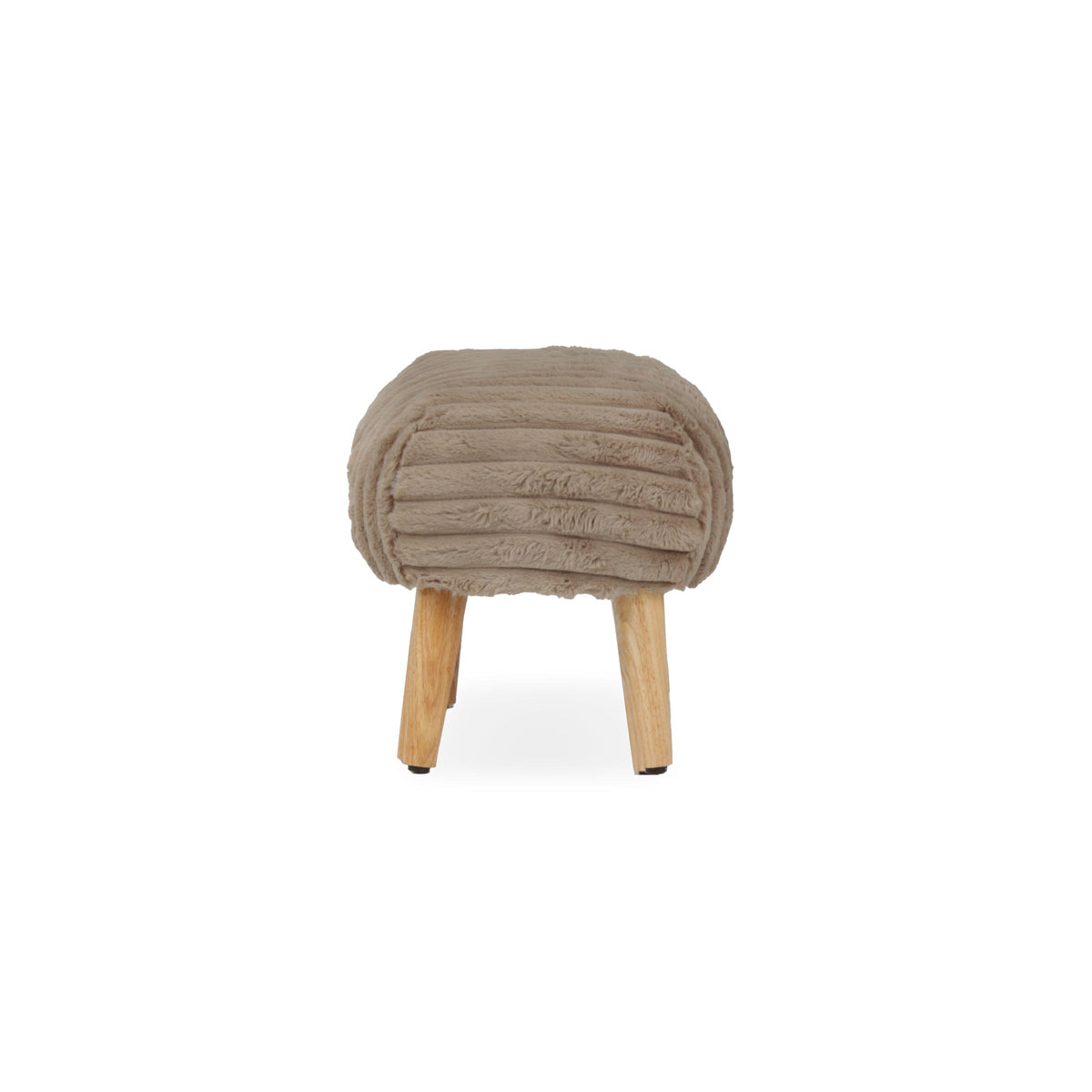 Etta Footstool - Faux Fur Mink
