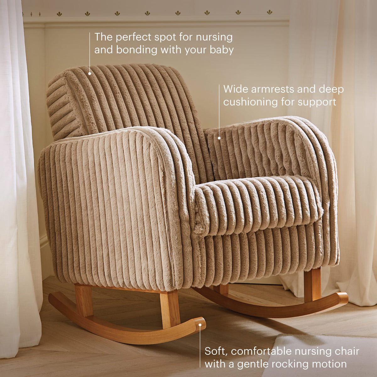 Etta Nursing Chair - Faux Fur Mink