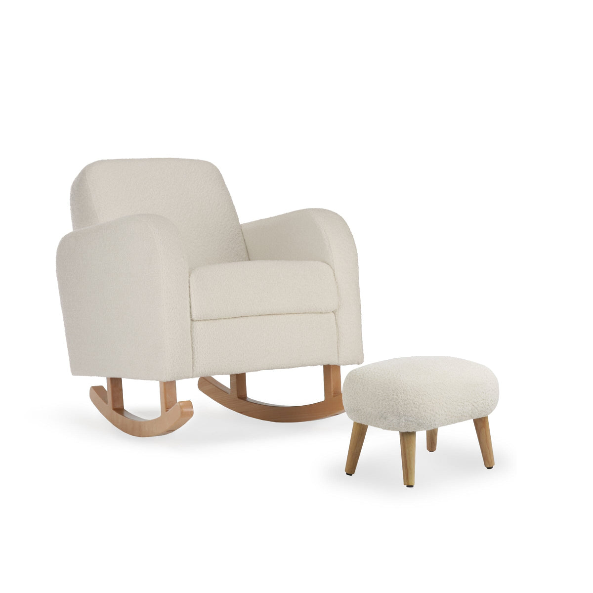 Etta Nursing Chair & Footstool - Bouclé Off White