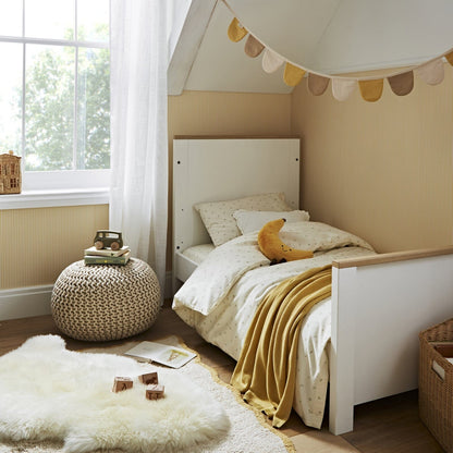 Luna Cot Bed - White & Oak
