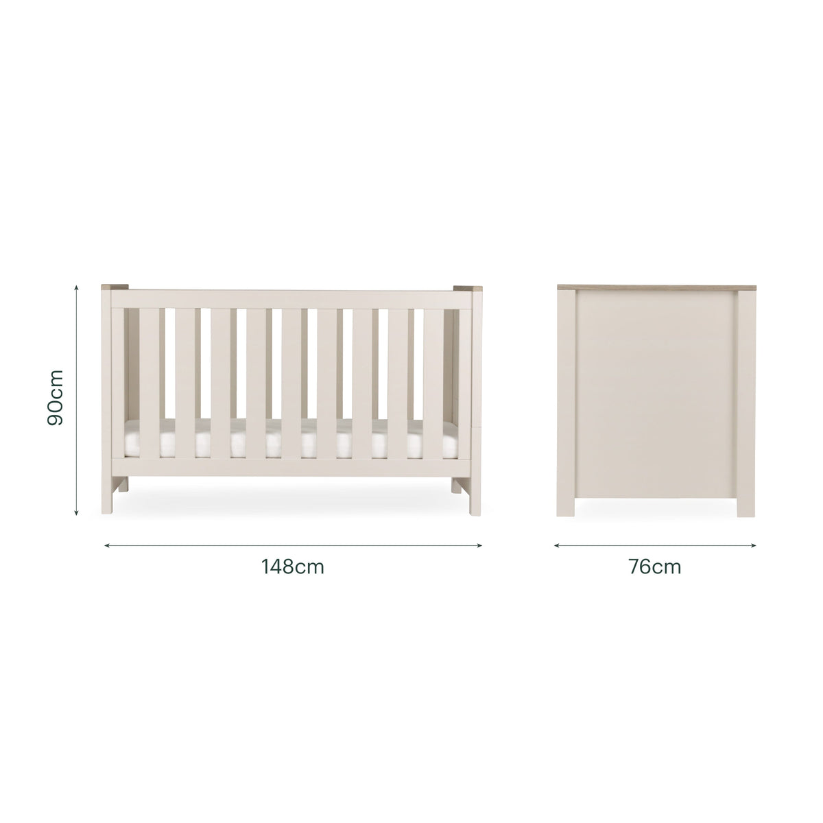 Luna Cot Bed - Cashmere & Ash