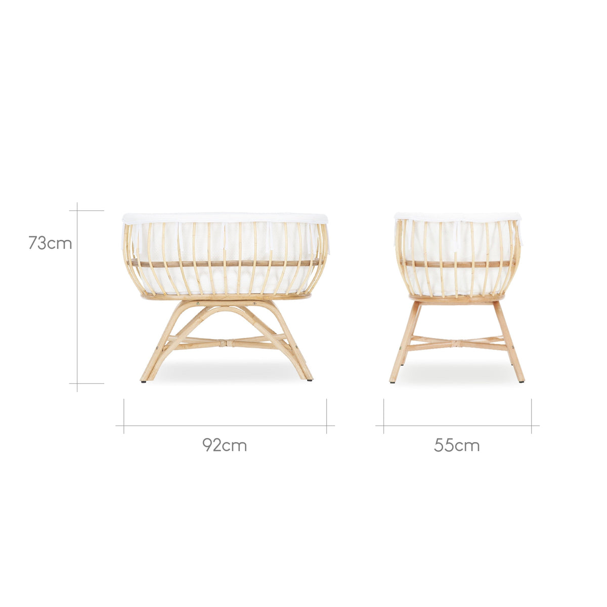 Aria Rattan Crib - Natural