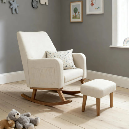 Callie Nursing Chair with Stool – Ivory