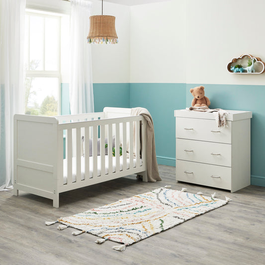 Caro 2 Piece Nursery Furniture Set - White Wash