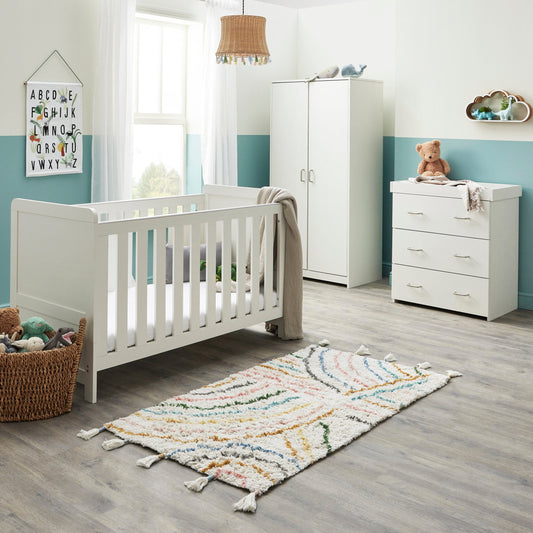 Caro 3 Piece Nursery Furniture Set - White Wash