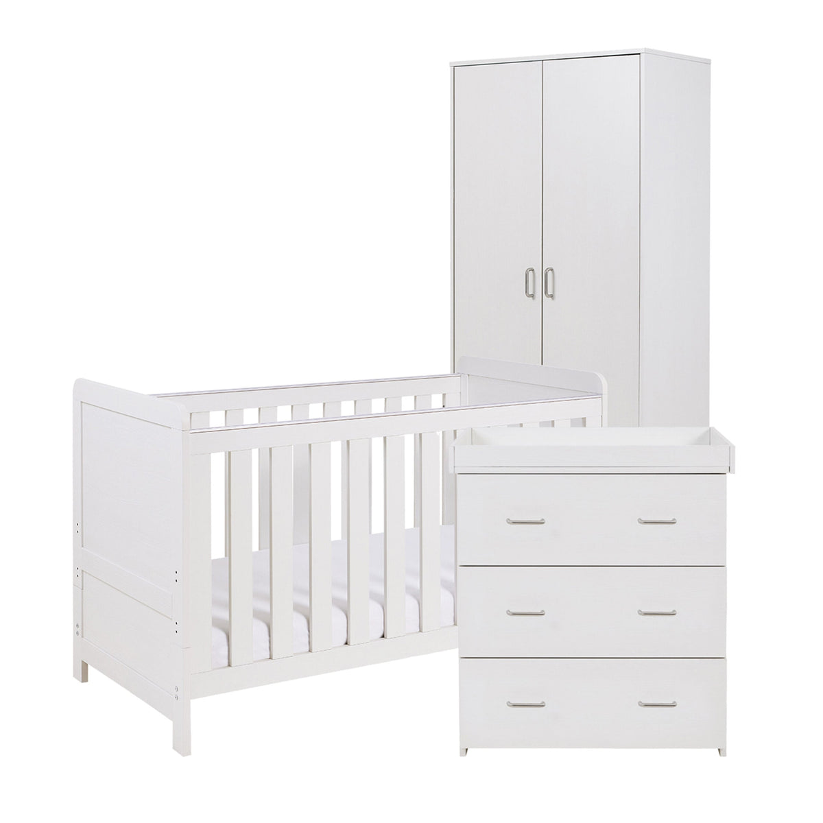 Caro 3 Piece Nursery Furniture Set - White Wash