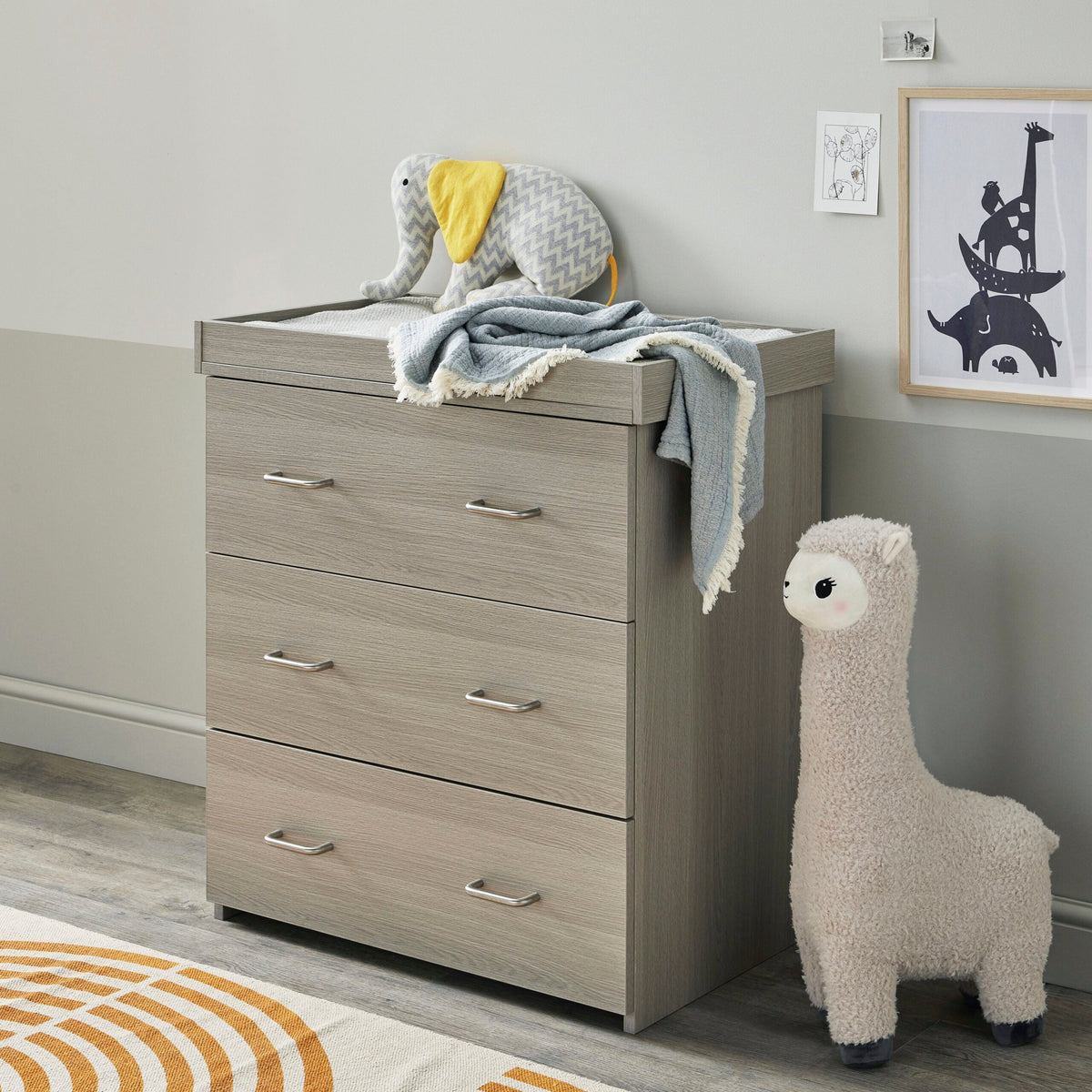 Caro Nursery Chest Changer - Grey Wash