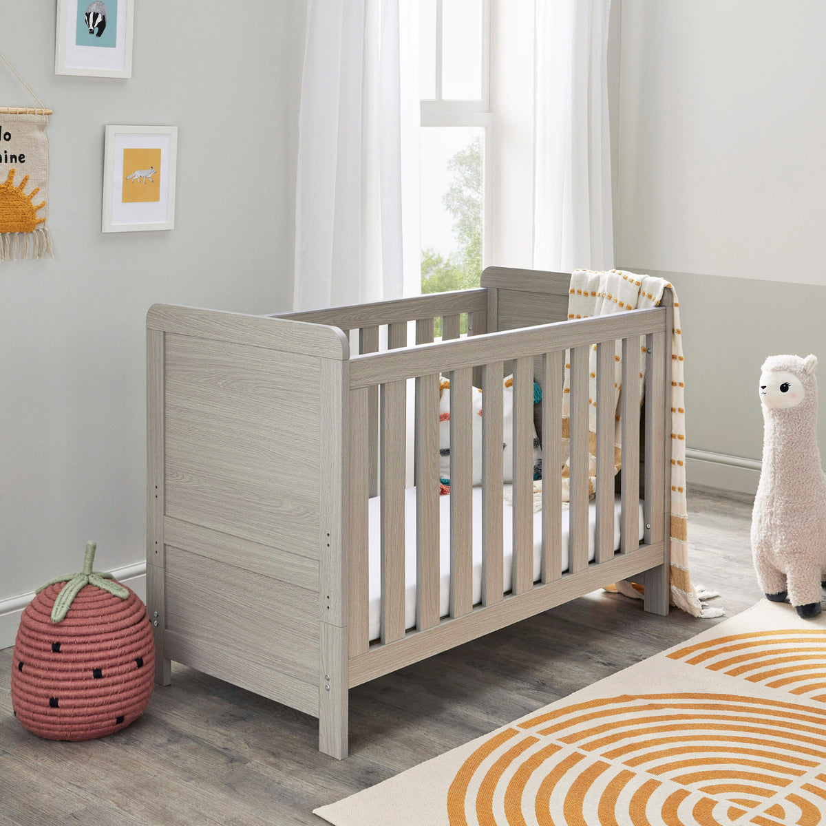 Caro Mini 2 Piece Nursery Furniture Set - Grey Wash