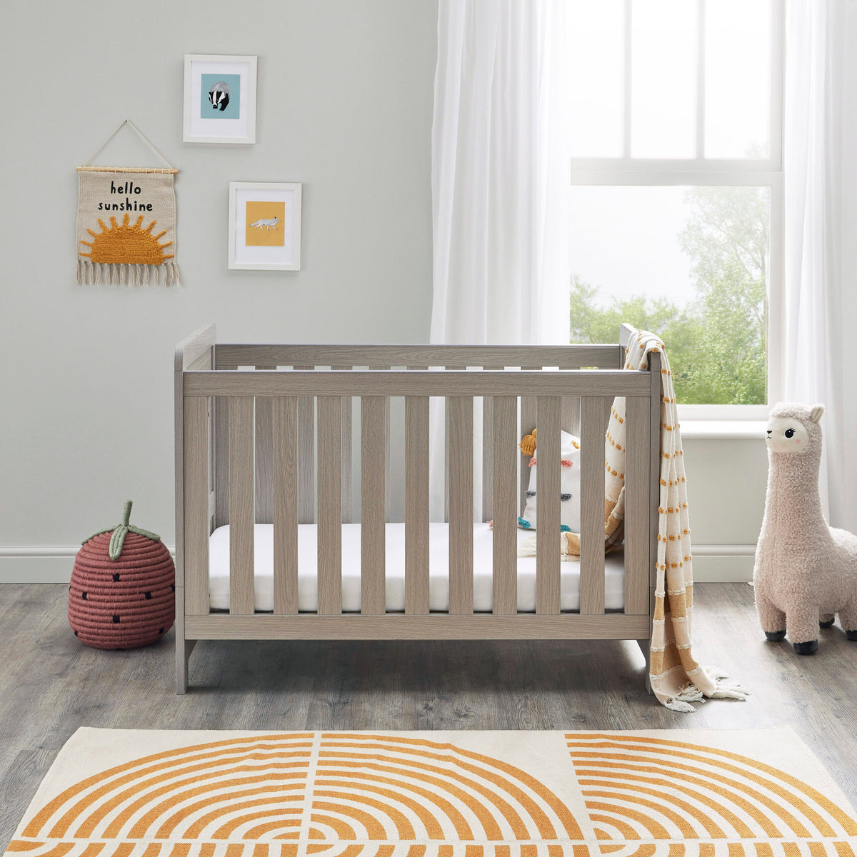 Caro Mini 2 Piece Nursery Furniture Set - Grey Wash