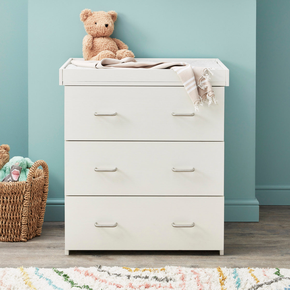 Caro Mini 2 Piece Nursery Furniture Set - White Wash