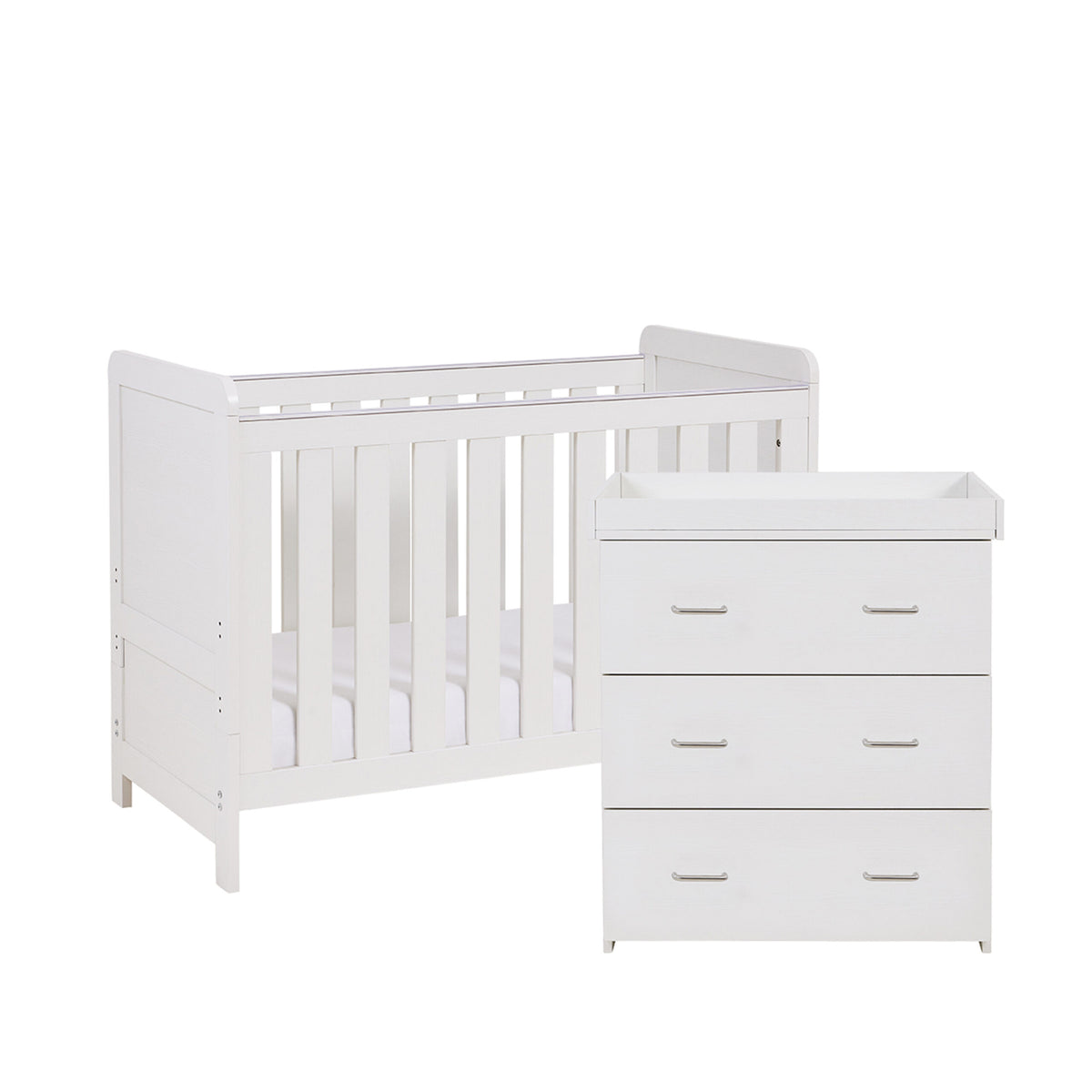 Caro Mini 2 Piece Nursery Furniture Set - White Wash