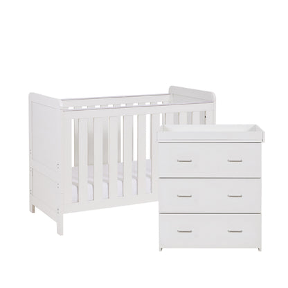 Caro Mini 2 Piece Nursery Furniture Set - White Wash