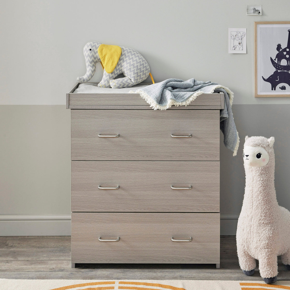 Caro Mini 3 Piece Nursery Furniture Set - Grey Wash