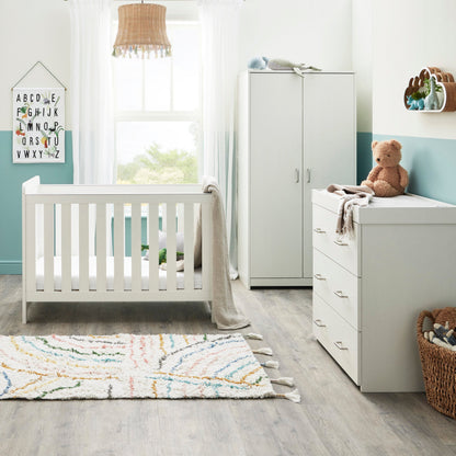 Caro Mini 3 Piece Nursery Furniture Set - White Wash