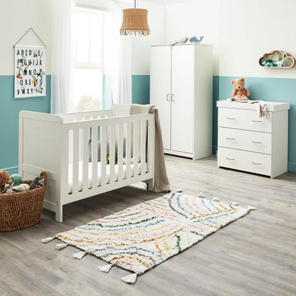 Caro Mini 3 Piece Nursery Furniture Set - White Wash