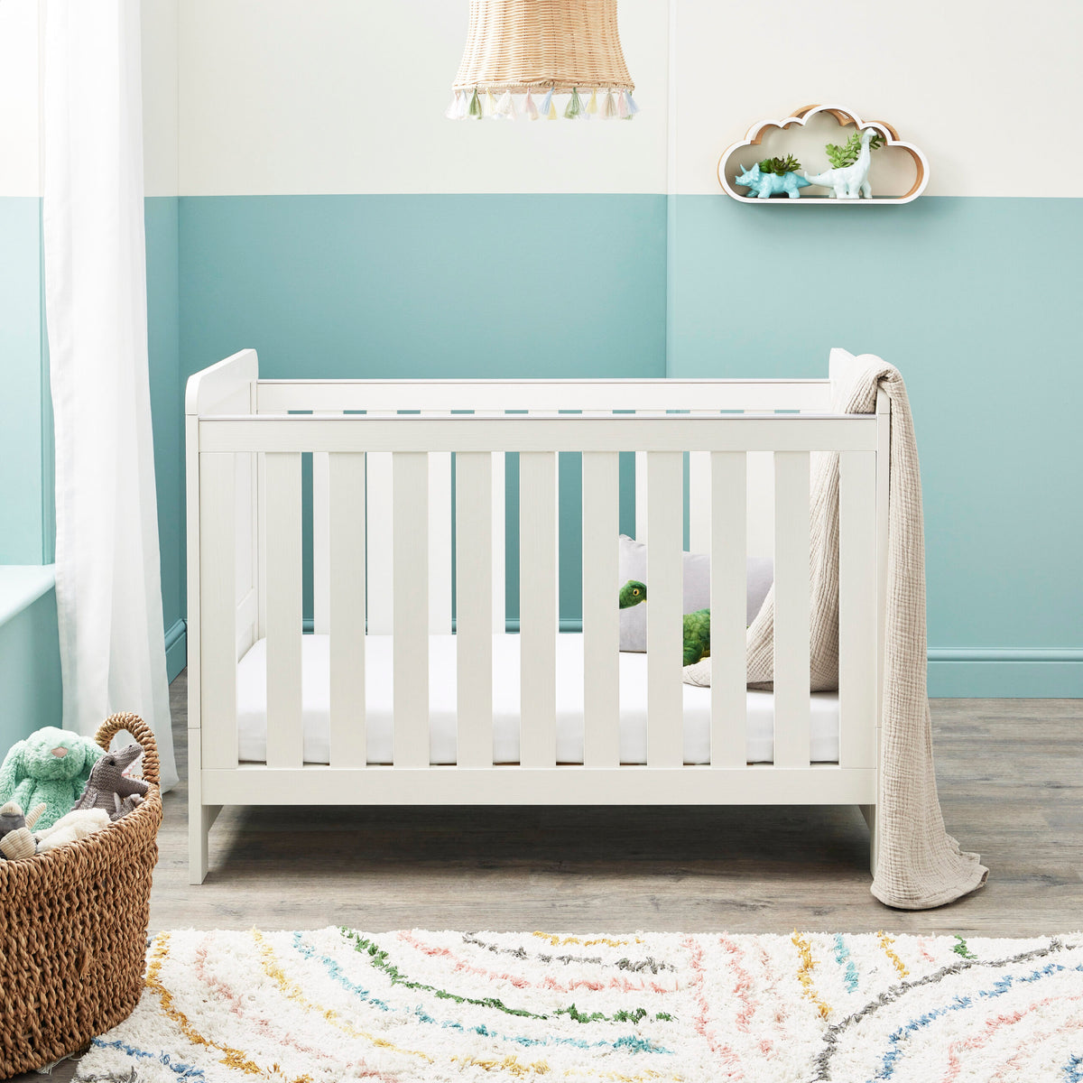 Caro Mini 3 Piece Nursery Furniture Set - White Wash