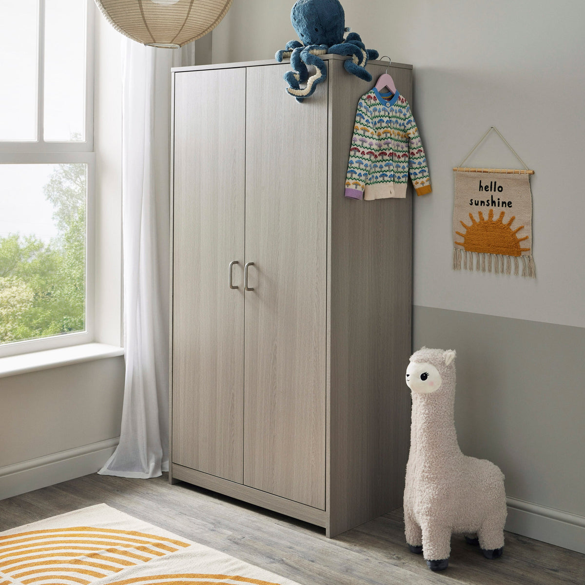 Caro Nursery Wardrobe - Grey Wash