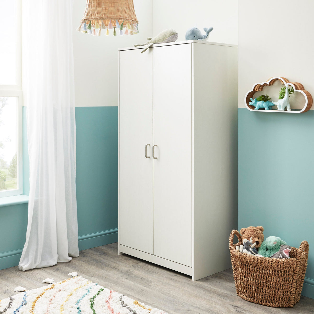 Caro Nursery Wardrobe - White Wash