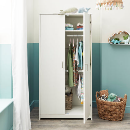 Caro Nursery Wardrobe - White Wash