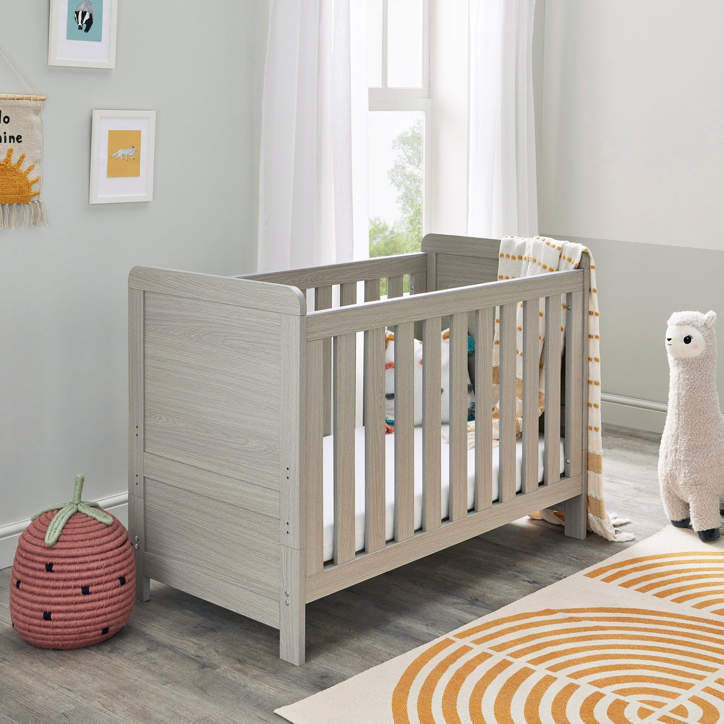 Caro Mini Cot Bed - White Wash