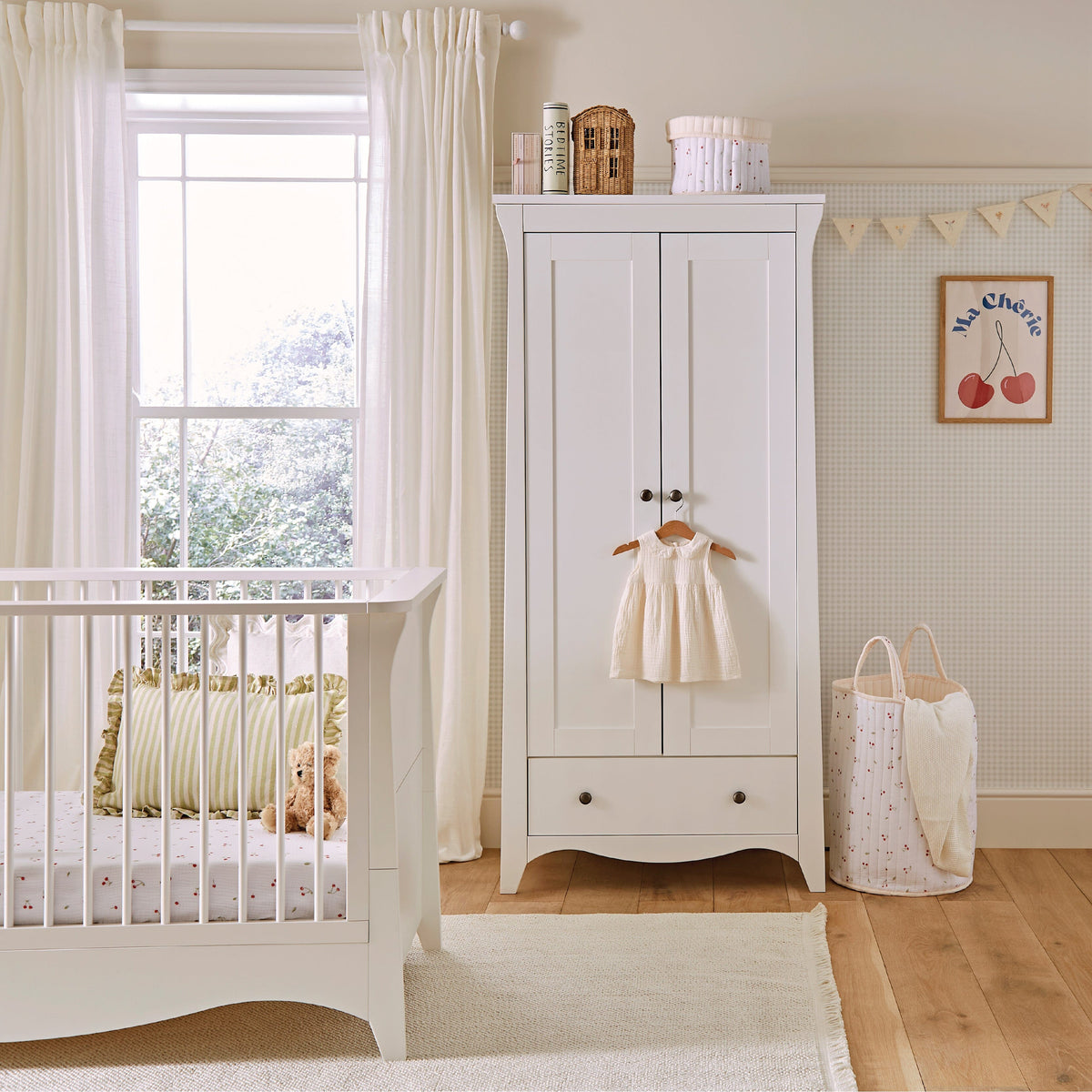 Clara 2 Door Double Wardrobe - White
