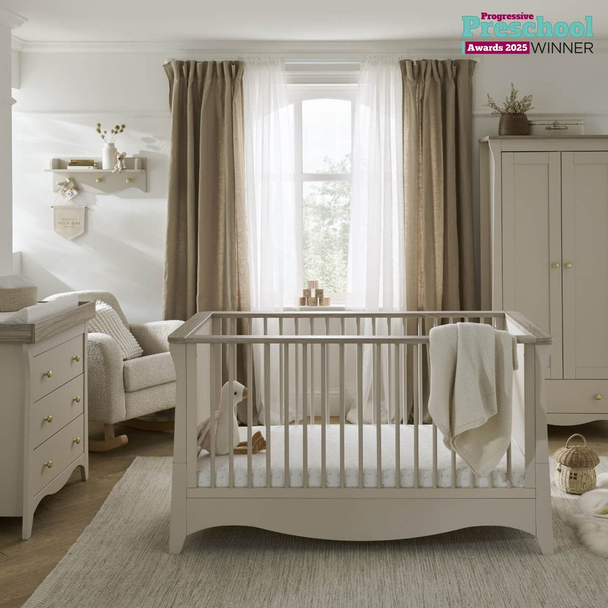 Clara 3 Piece Nursery Furniture Set - Cashmere & Ash