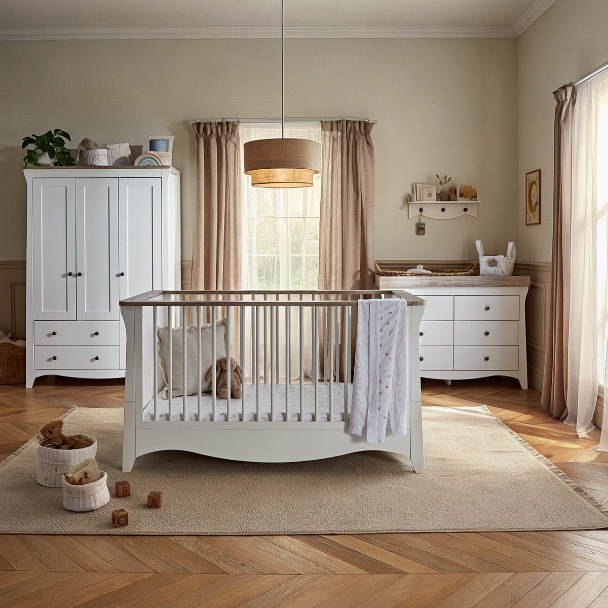 Clara Luxe 3 Piece Furniture Set - White & Ash
