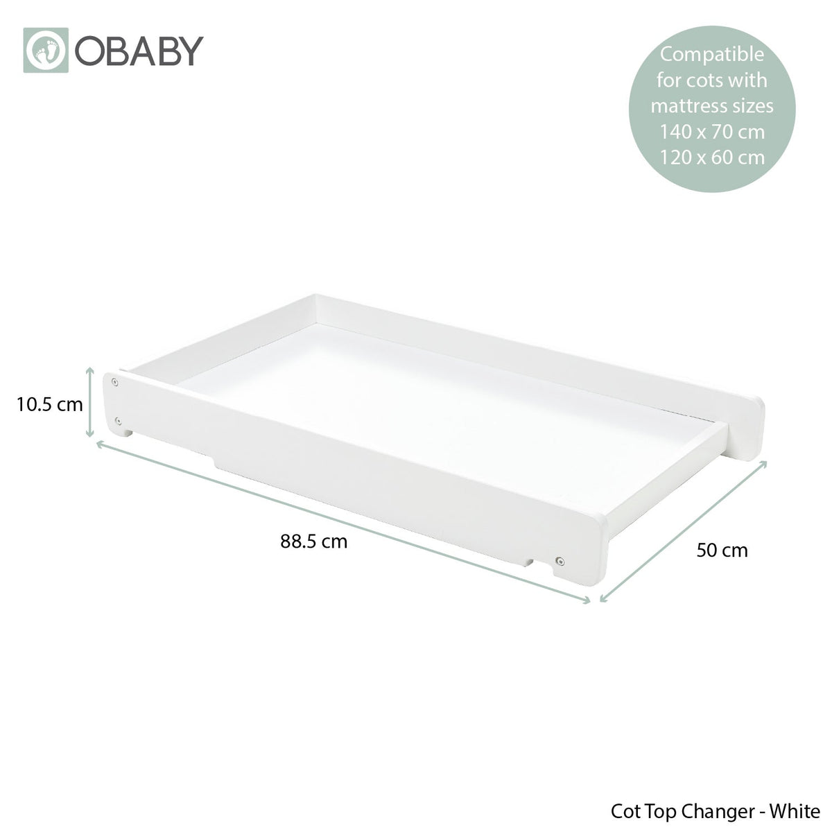 Obaby Cot Top Changer - White (4)