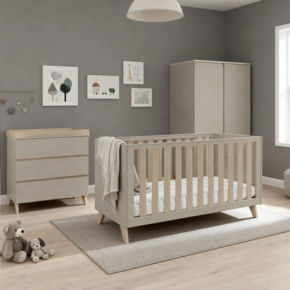 Dante 3 Piece Nursery Room Set + Cot Top Changer - Cashmere