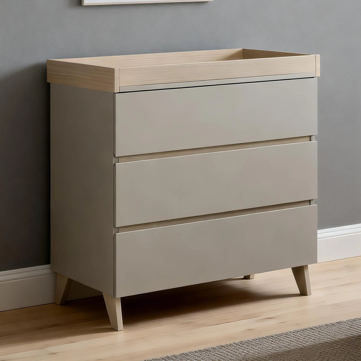 Dante 3 Piece Nursery Room Set + Cot Top Changer - Cashmere