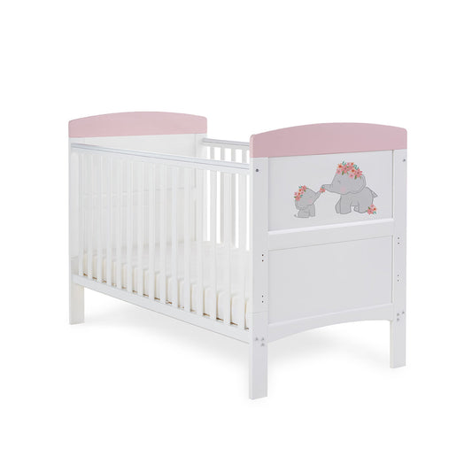 Grace Inspire Cot Bed - Me & Mini Me Elephants - Pink