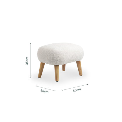Etta Footstool - Bouclé Off White