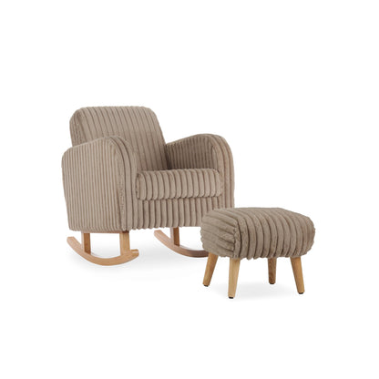 Etta Nursing Chair & Footstool - Faux Fur Mink