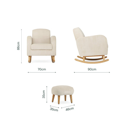 Etta Nursing Chair & Footstool - Sand