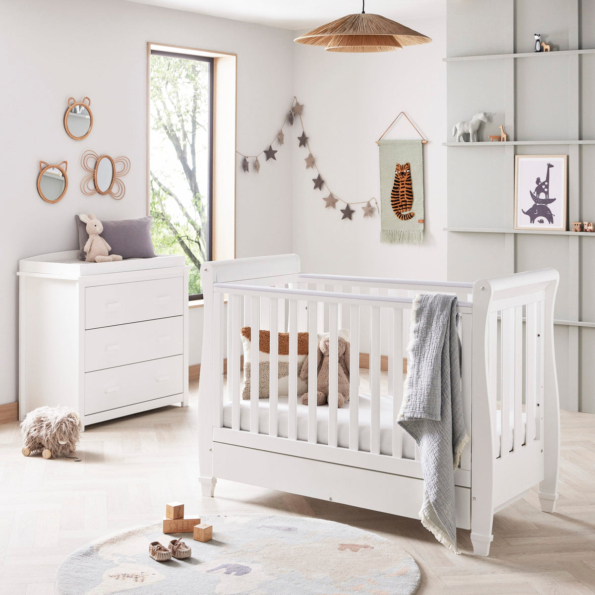 Eva 2 Piece Nursery Furniture Set - White