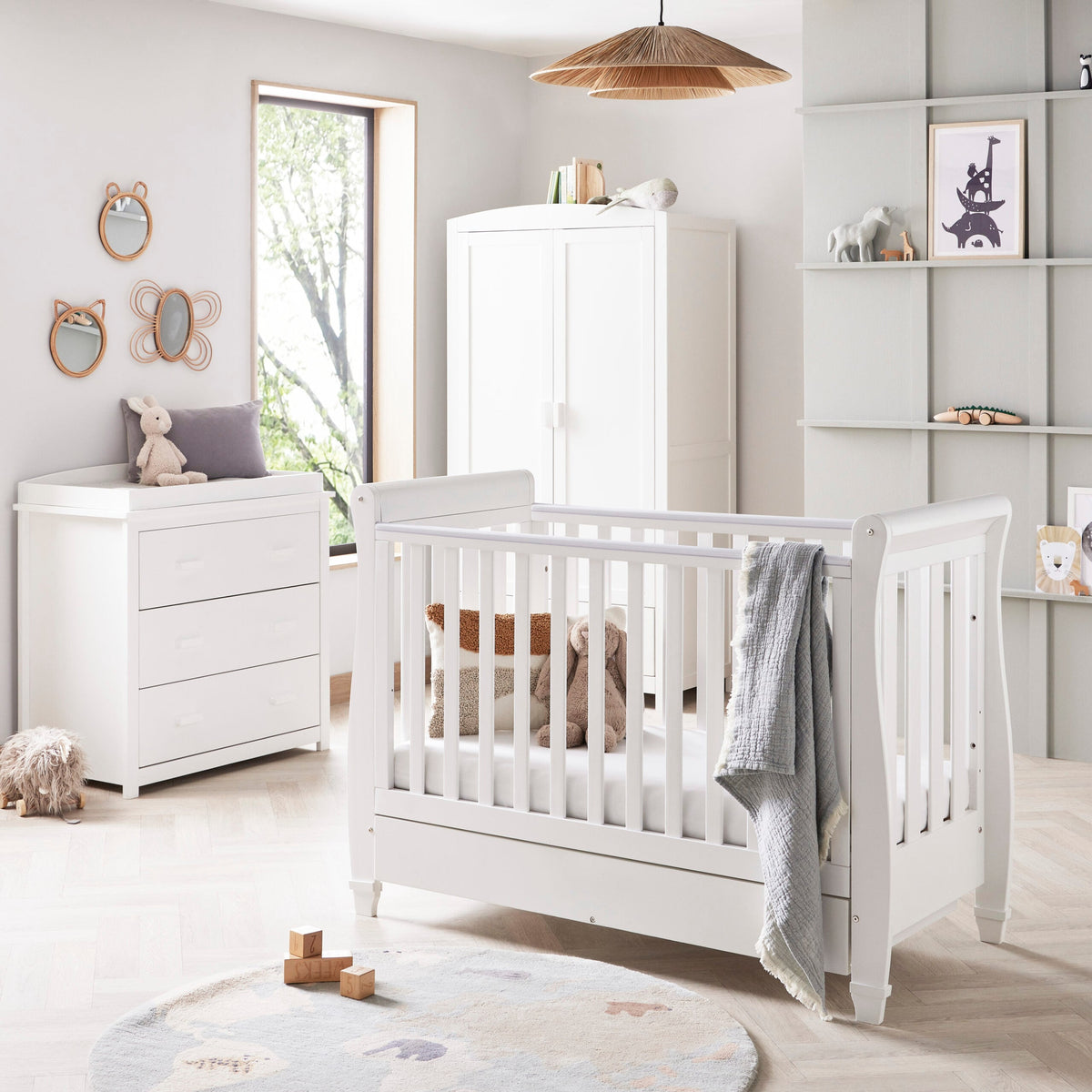 Eva 3 Piece Nursery Furniture Set - White
