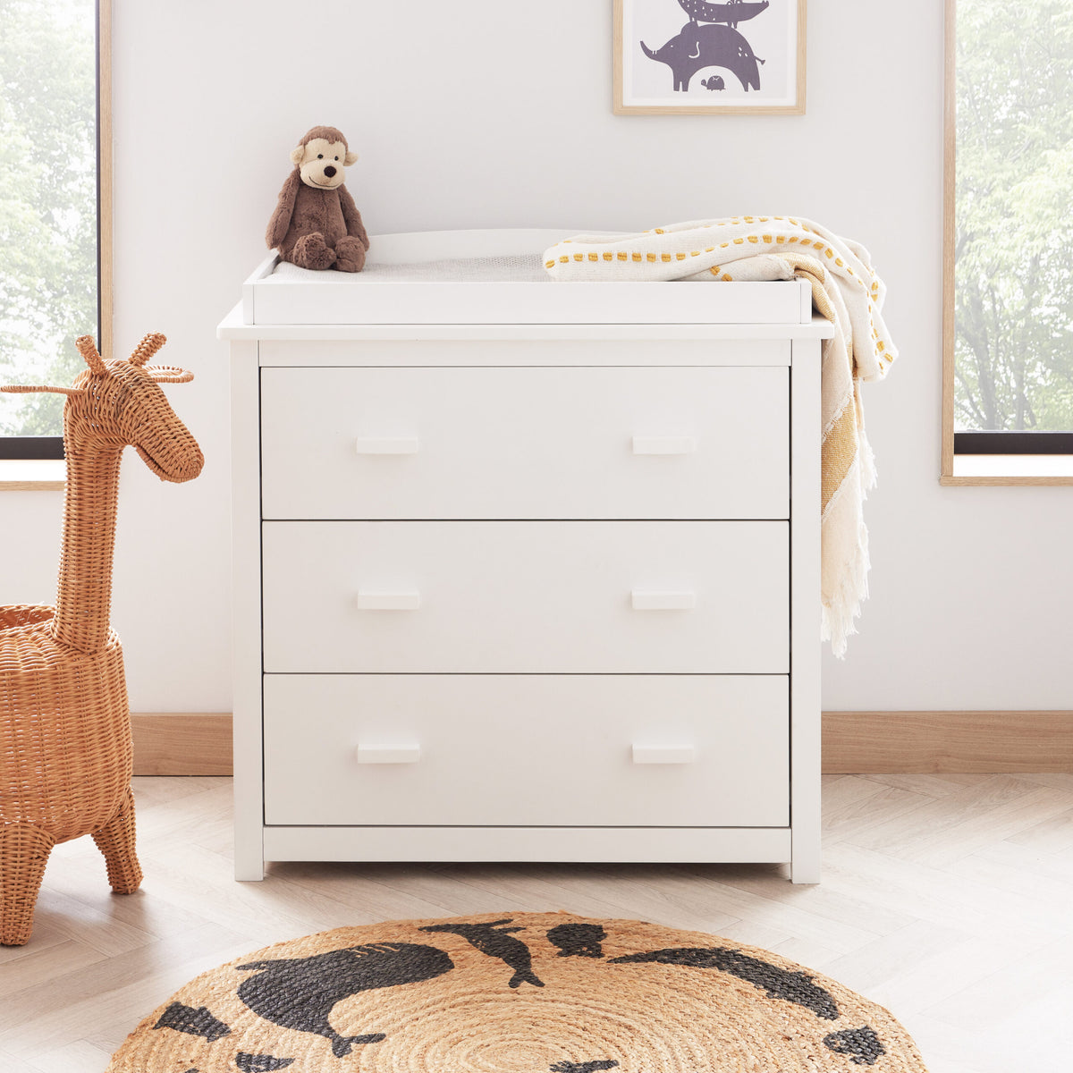 Eva 3 Piece Nursery Furniture Set - White