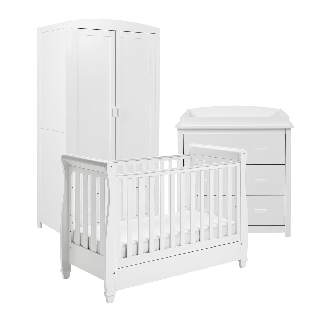 Eva 3 Piece Nursery Furniture Set - White