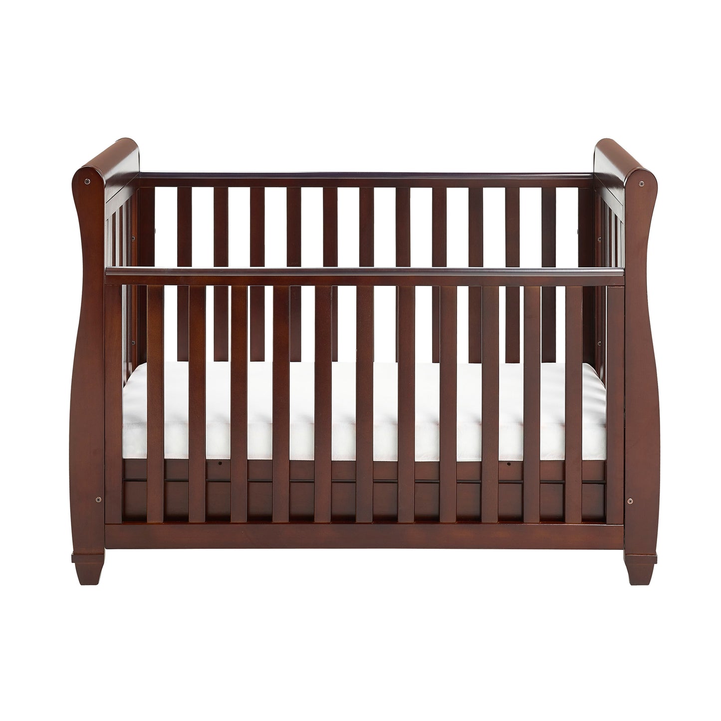 Eva Sleigh Cot Bed Dropside with Drawer - Brown