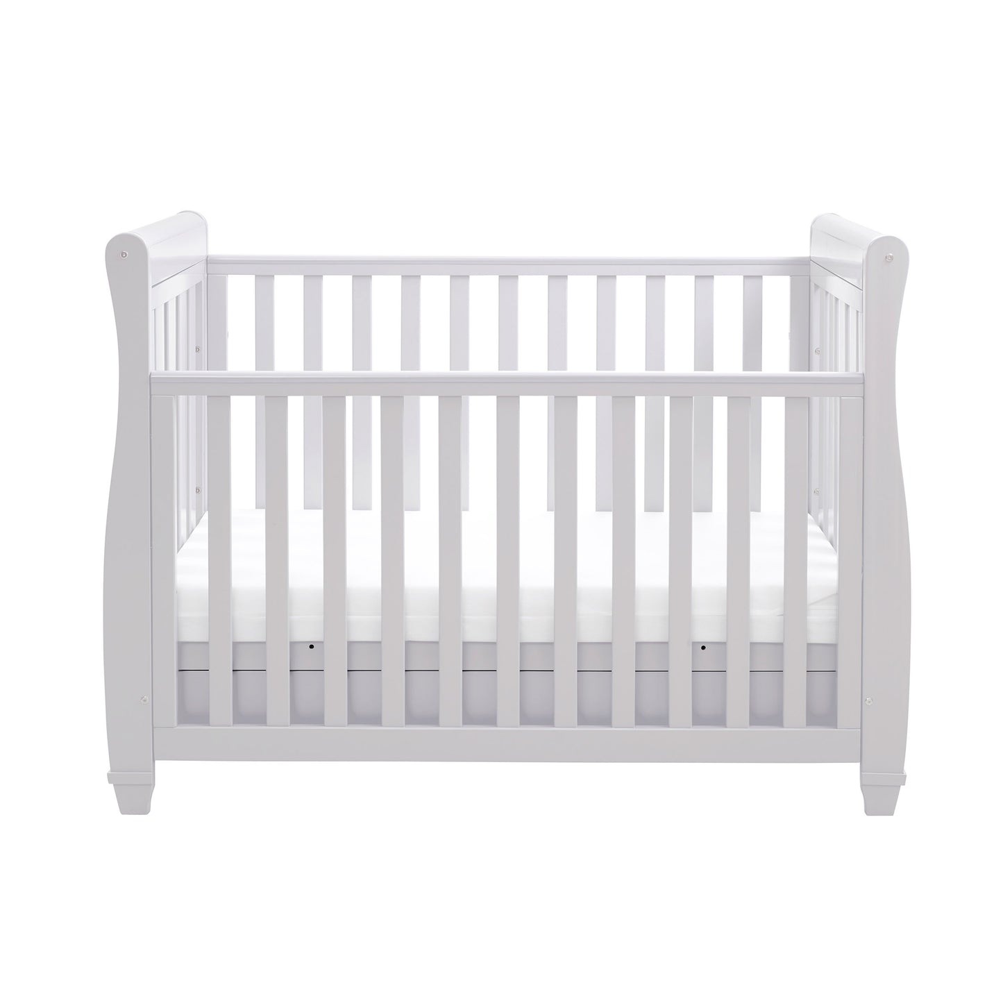 Eva Sleigh Cot Bed Dropside with Drawer - Grey