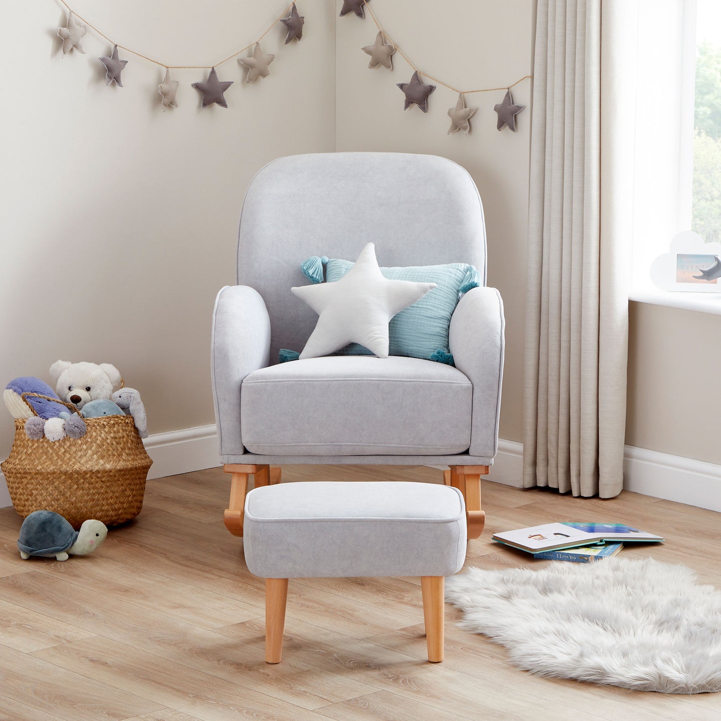 Freya Nursing Chair with Footstool – Cream